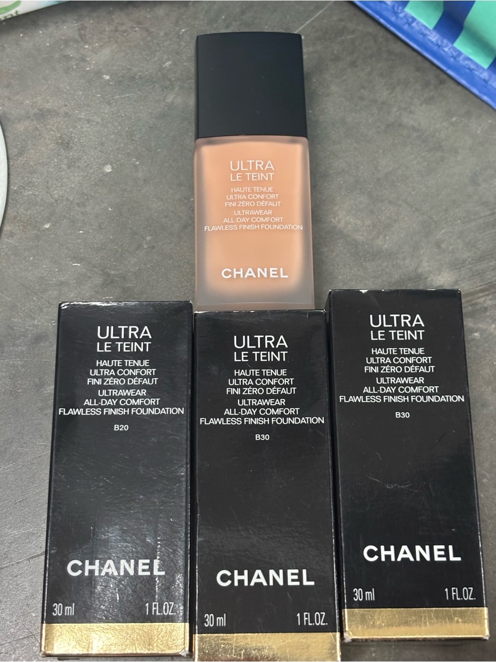 CHANEL Ultra Le Teint Foundation , set of 3 . New